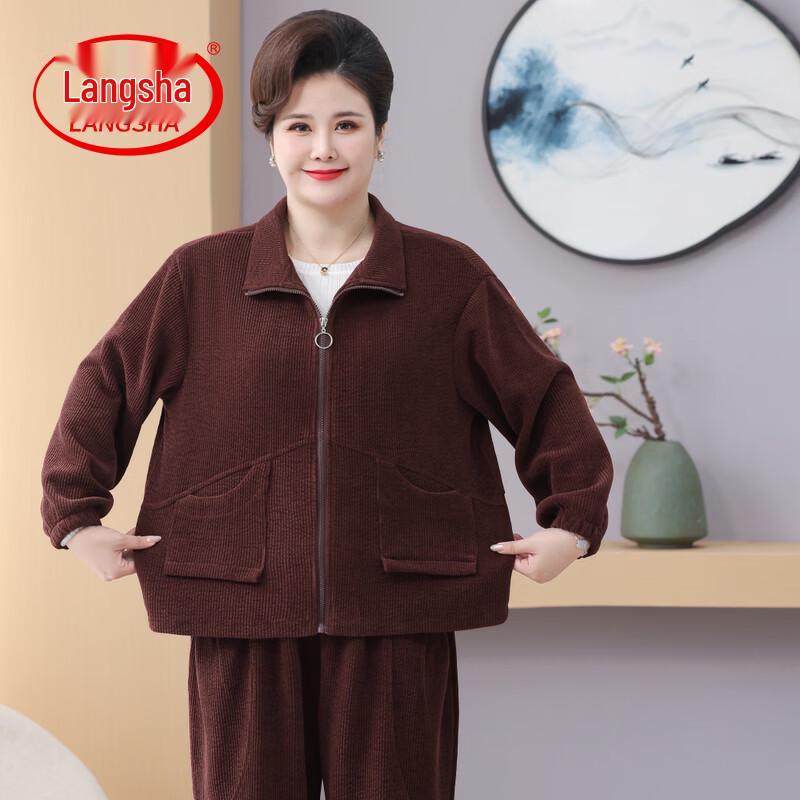 LangSha Plus Size Women s Casual Spring Autumn Two-Piece Suit 6XL
