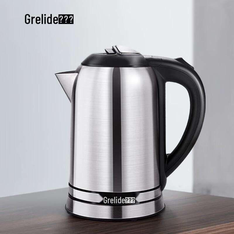 Grelide 1L Stainless Steel Electric Kettle CN plug (adapter included)