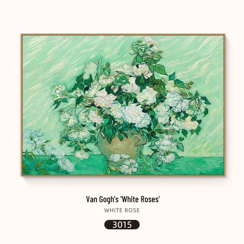 European Style White Rose Framed Canvas Art Print 70x50 cm