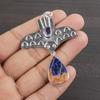 Natural Sodalite Gemstone 925 Sterling Silver Jewelry Designer Pendant 2.4" AJP-2362