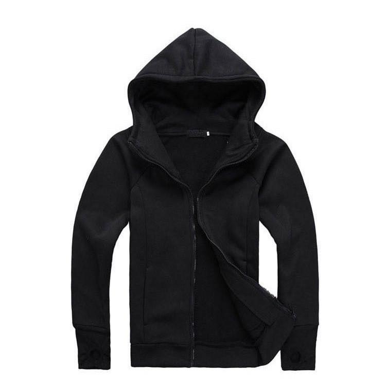 Unisex Basic Zipper Hoodie With Windproof Cuffs For Casual Winter Wear