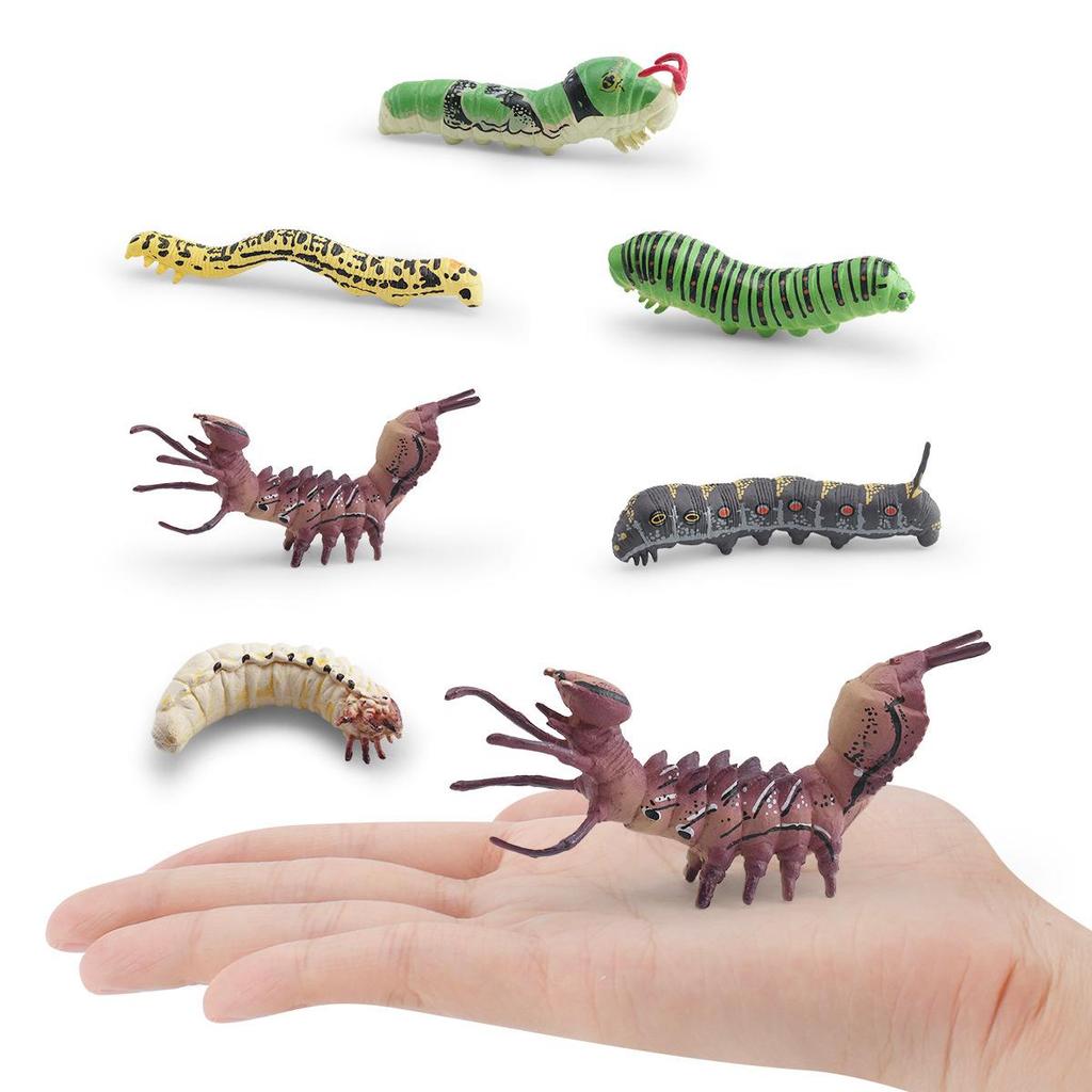 Insect Simulation Larva Model: Children's Cognitive Moth, Jade Belt Swallowtail, Beetle Larva Ornament