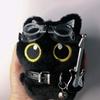 Punk Rock Black Cat Plushies Kitten Soft Cat Pendant School Bags Cat Plush Keychain  Small Gifts