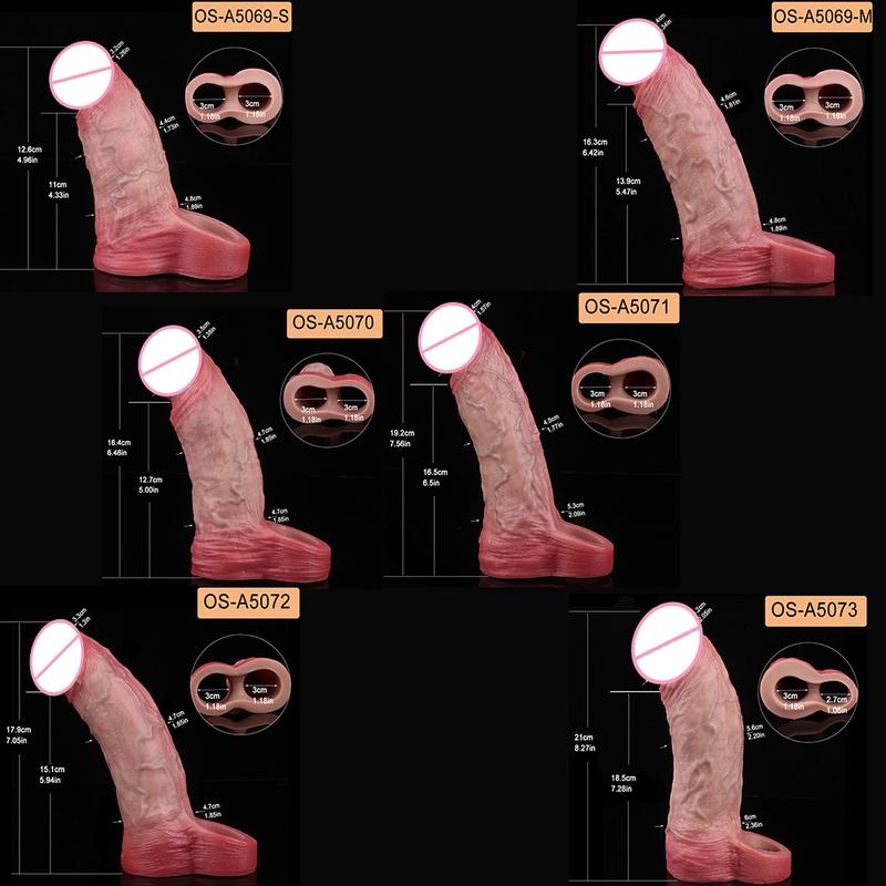 SXXY Multi-Types Skin Touch Hollow Dildo Silicone Male Dick Extender Realistic Delay Ejaculation Sex Toys For Men 18+ Couple Sex