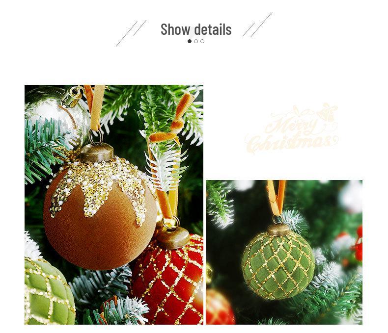 Painted Plastic Christmas Tree Ornaments Set - 8cm Balls Available in 9pcs or 12pcs