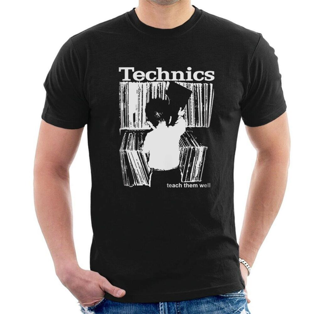 Technics TShirt Kid Teach Them Well Vinyl Dj tshirt Fashion Cotton Short Sleeve ONeck Summer Cool Tees S