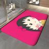 anime C-Chibi Maruko-chan Floor Mat Soft Flannel Entrance Door Mat Non Slip Absorbent Bathroom Bedroom Floor Rug