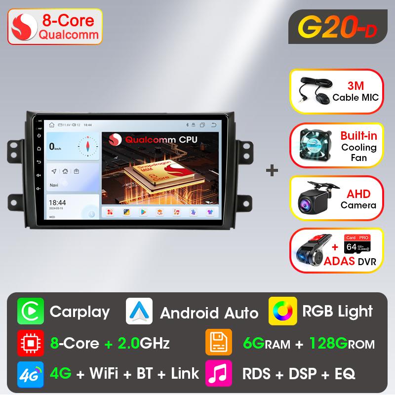 Srnubi 2Din Android autoradio pour Suzuki SX4 2006-2013 sans fil Carplay Android Auto lecteur multimédia Navigation GPS unité centrale