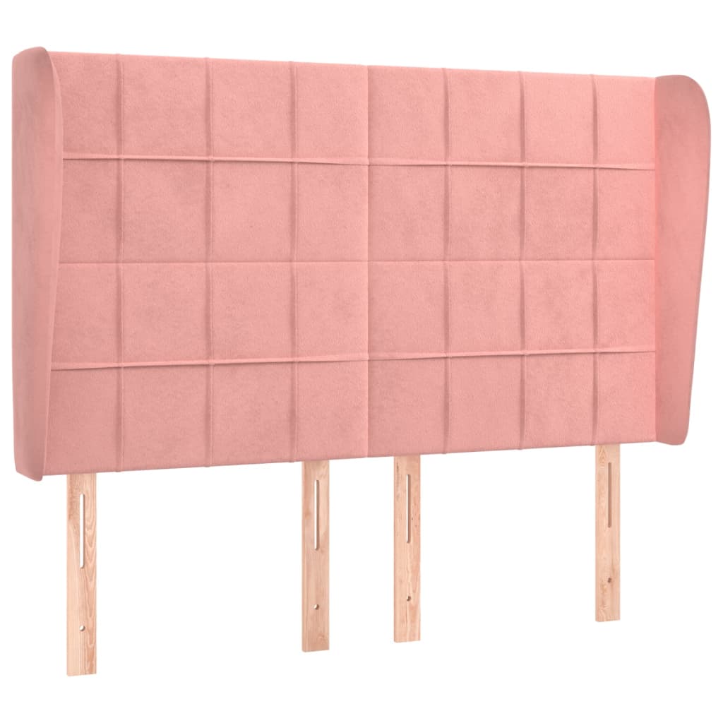 Headboard with Ears Pink 147 X 23 X 118 128 Cm Velvet