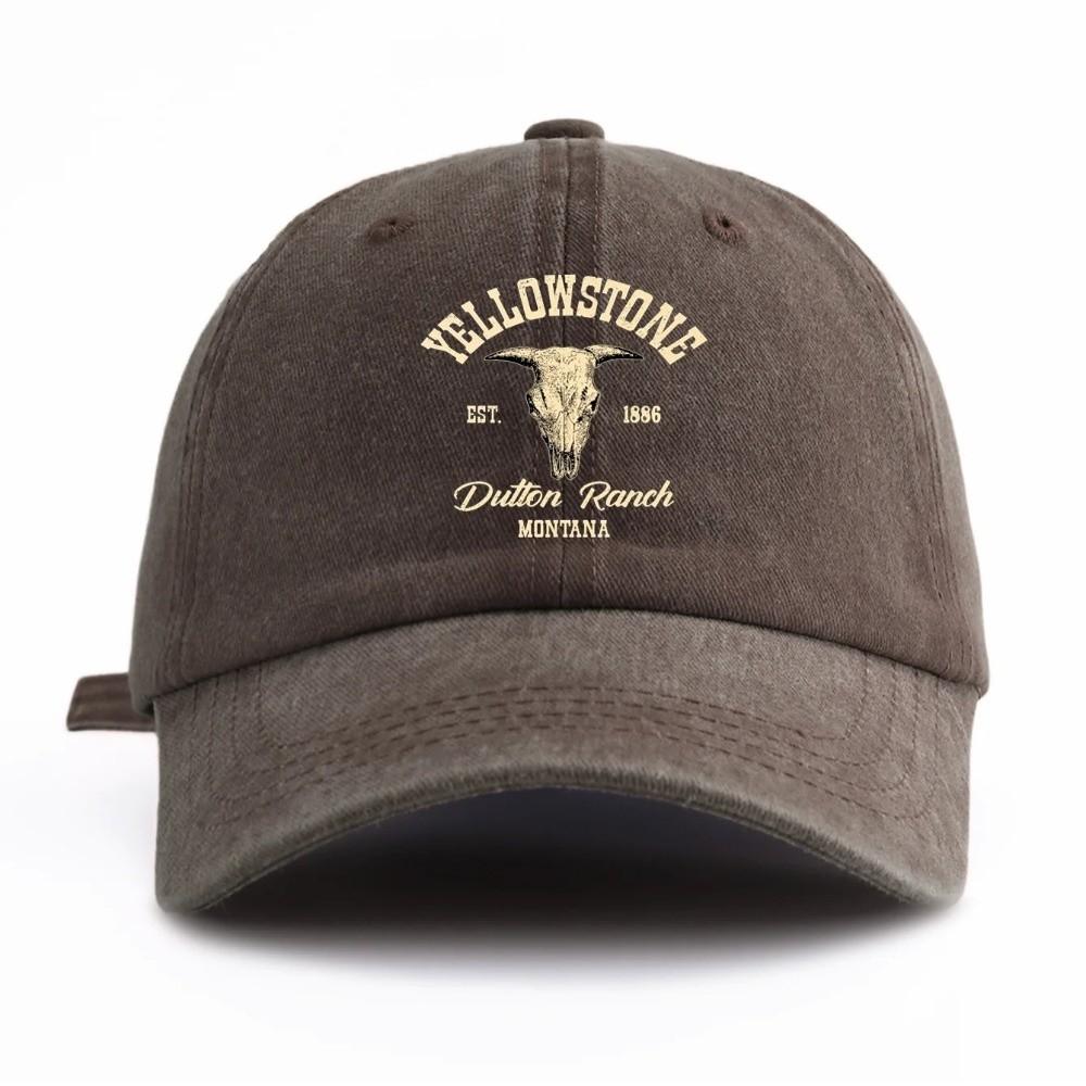 Bull Skull Western Cowboy Baseball Hats Cotton Distressed Dad Hat Outdoor Sun Hat  for Men Women