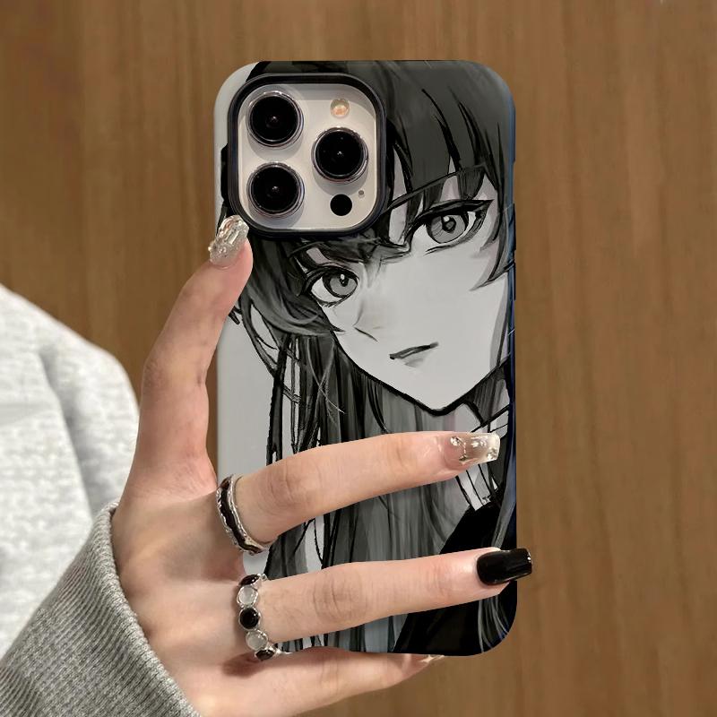 Sublimation Coated Glossy Phone Case Hard Plastic + Soft Shell Demon Slayer: Kimetsu no Yaiba Patterned Full Protective Back Cover for iPhone Samsung