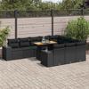 VidaXL Garden Furniture Set 10 Pcs with Cushions Black Braided Resin Acacia 3327422