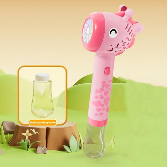 Electric Giraffe Bubble Maker Wand with Light 10 Holes Cartoon Animal