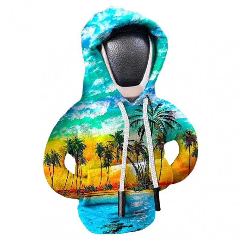 Car Gear Handle Cover Gear Lever Decorative Printing Creative Sweater Hoodie Protection Gear Shift Clothes