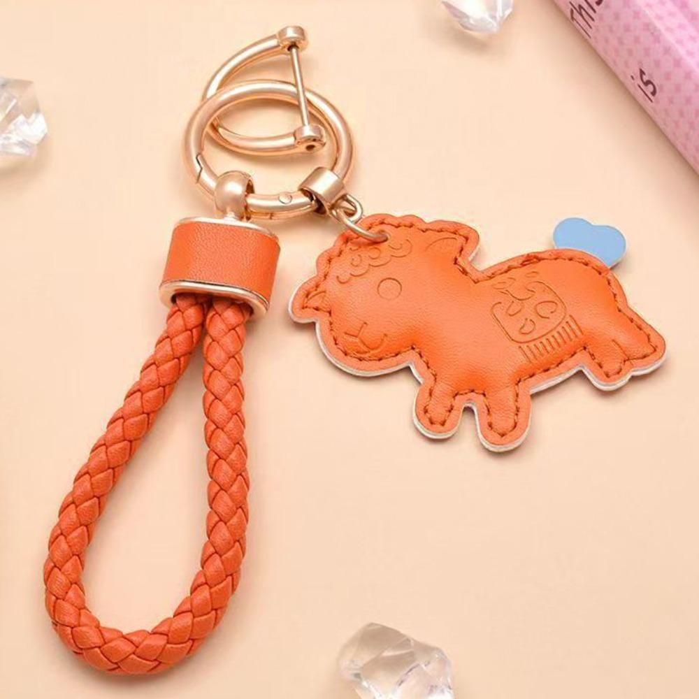 Cartoon Goat Pendant Wrist Strap Lamb Bag Charm Kawaii Goat Car Keychain Year of The Horse