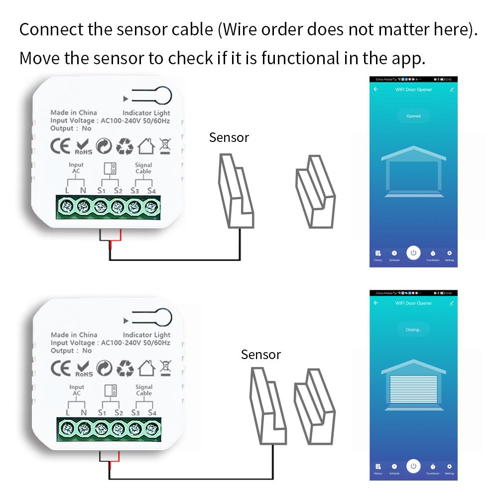 Intelligenter WiFi Garagentor Schiebetor Öffner Controller App Fernüberwachung Timer Öffnen Schließen Steuerung Funktioniert mit Tuya