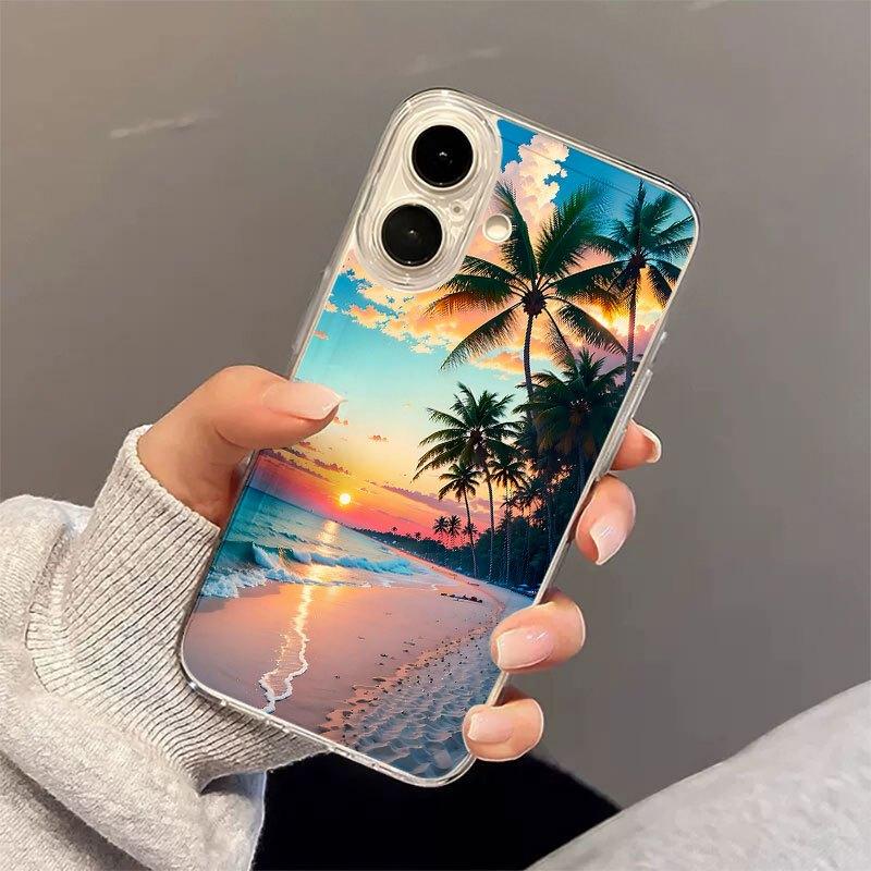 Beautiful Sunset Beach Phone Case for iPhone 17 16 15 14 13 12 11 Pro/Max/Plus Anti Drop and Anti Shock Back Cover