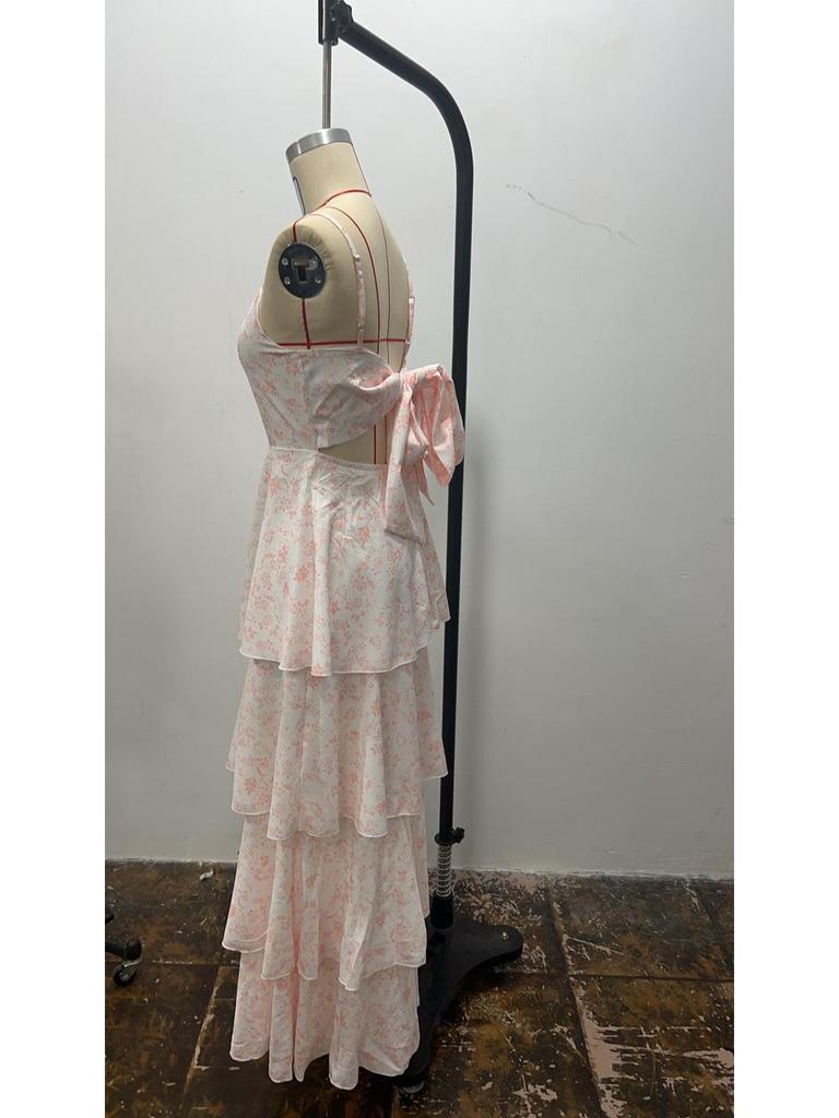 2024 Spring/Summer European & American Floor-Length Printed Dress (2 Colors) for Holiday Parties