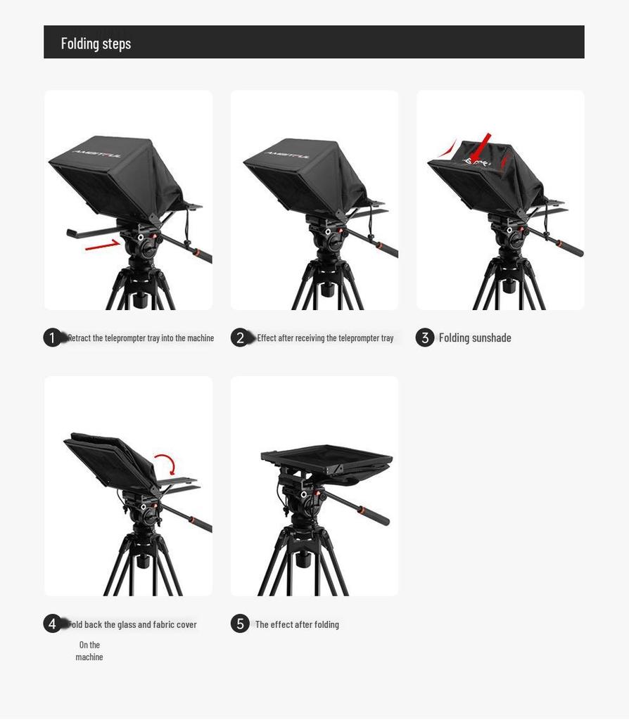 Zhi Jie T14 Portable Folding Teleprompter for DSLR, Smartphone, and Tablet
