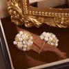 Europäische Retro 3D-Blumenperlen-Zirkon-Ohrstecker für Damen - Elegante, Einzigartige Luxus-Stecker