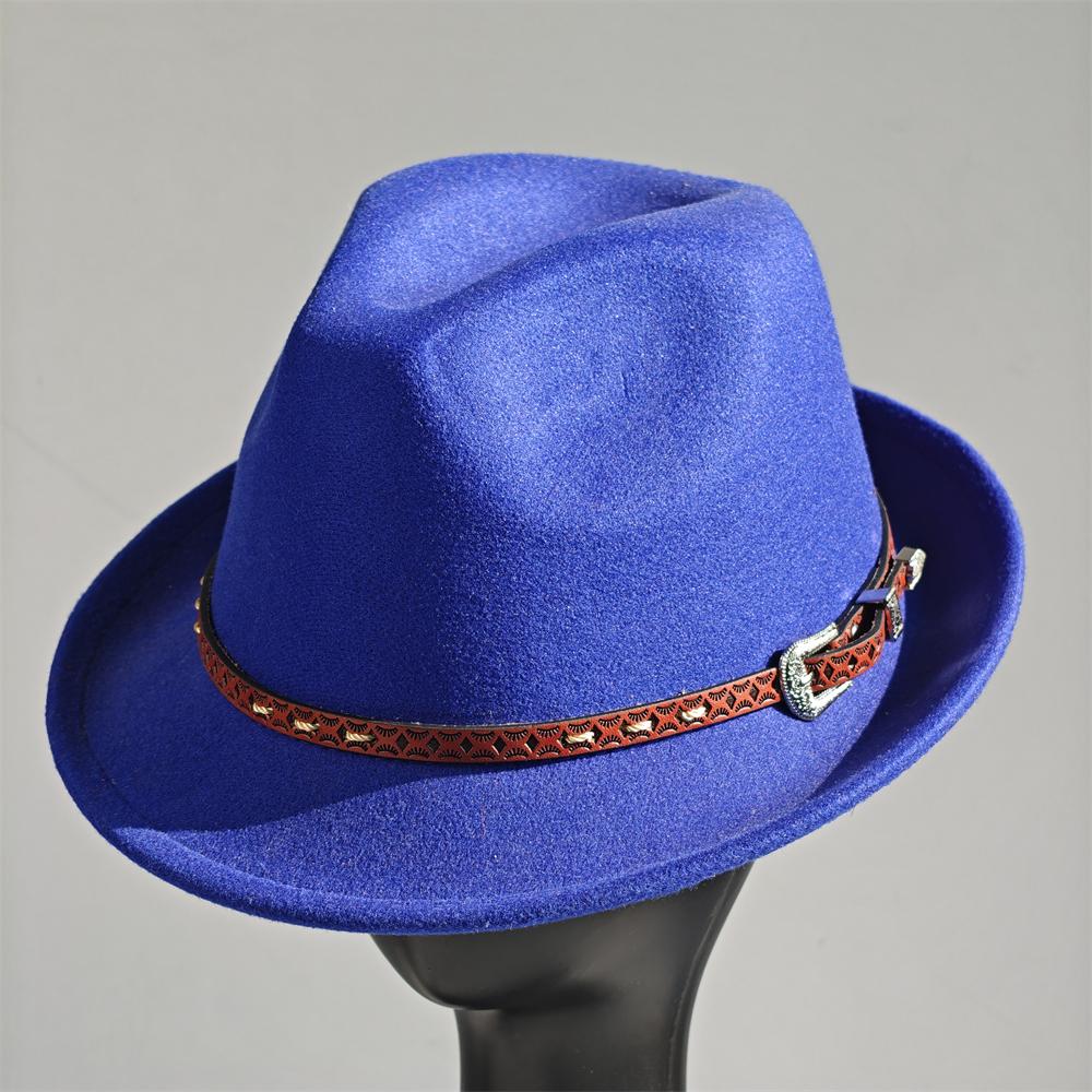 Felt Panama Fedora Hat Short Brim Trilby Flat Hat For Men Women Homburg Church Jazz Hat Adjustable
