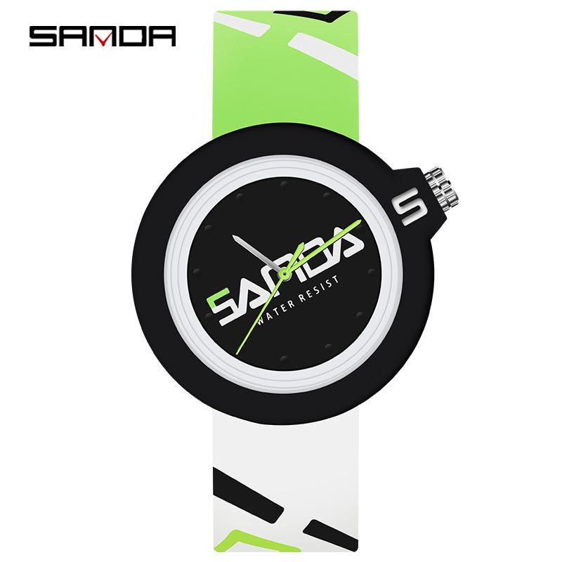 Fashion Sanda Top Brand New Men's Or Ladies Unisex Watch 50m Waterproof Silicone Strap Casual Quartz Sports Mens Womenes