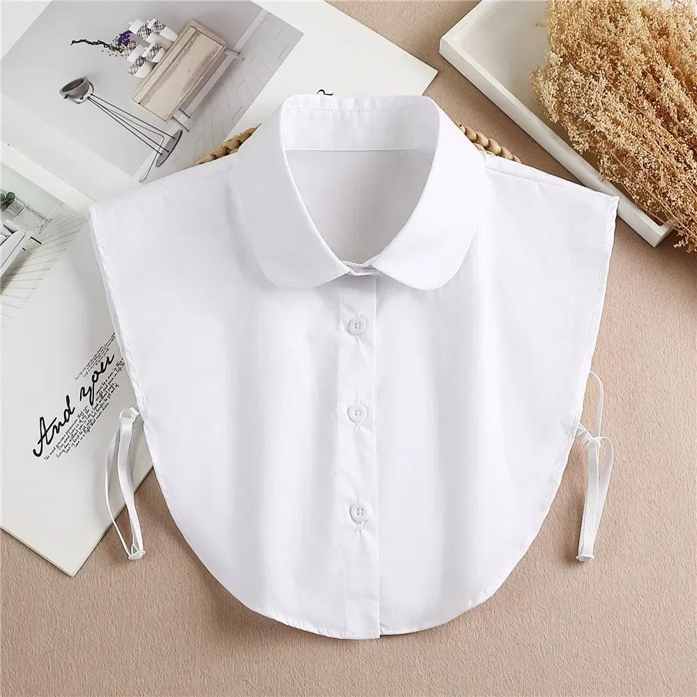 Fashion  Front Tie White Fake Collar for Women Stand Detachable Collar Fake Girls Vintage Lace Ladies False Blouse Collar
