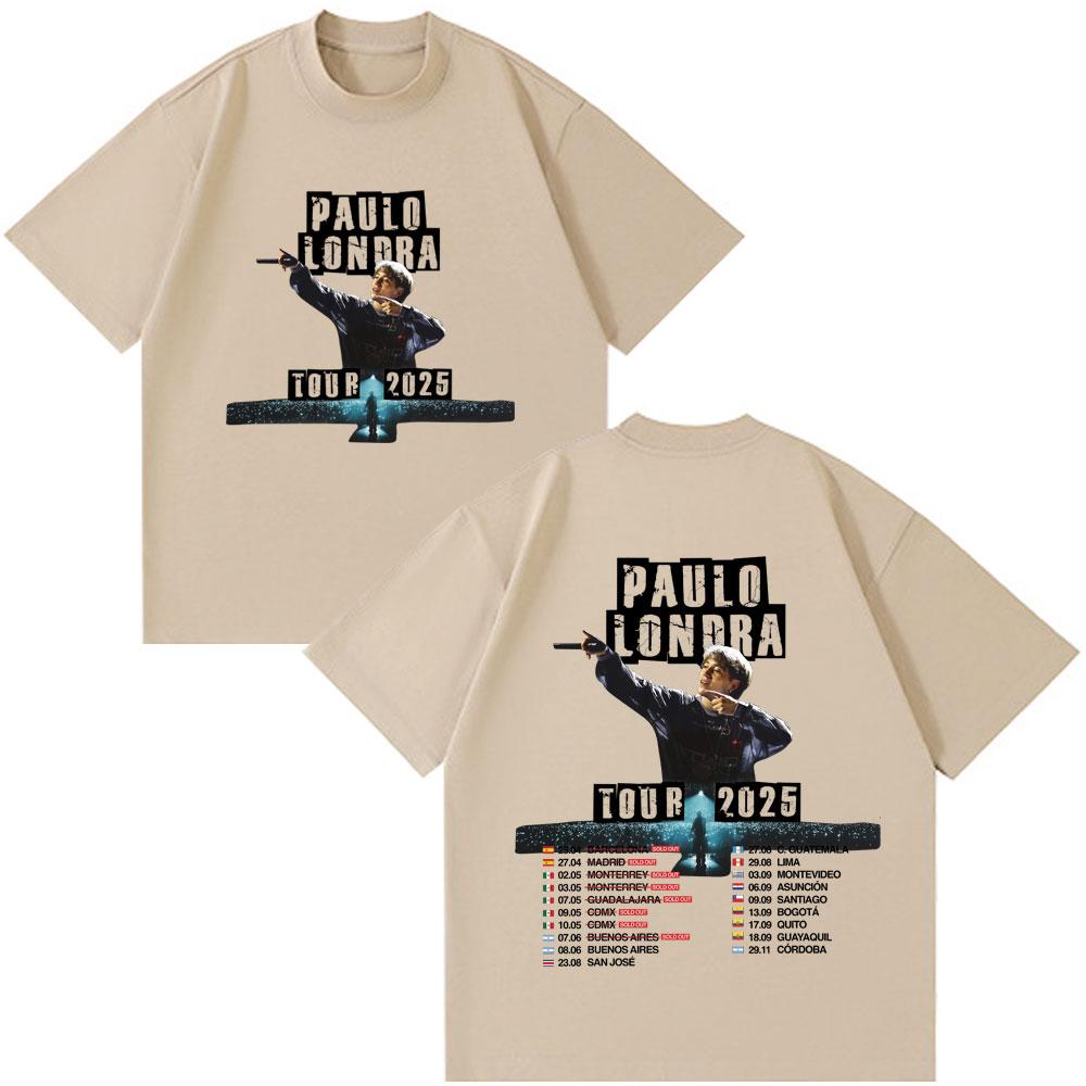 new Summer Rapper Paulo Londra Tour Printed Tshirt Mens Hiphop Tshirt Casual Cotton Fashion Classic Printed Tshirt 2026