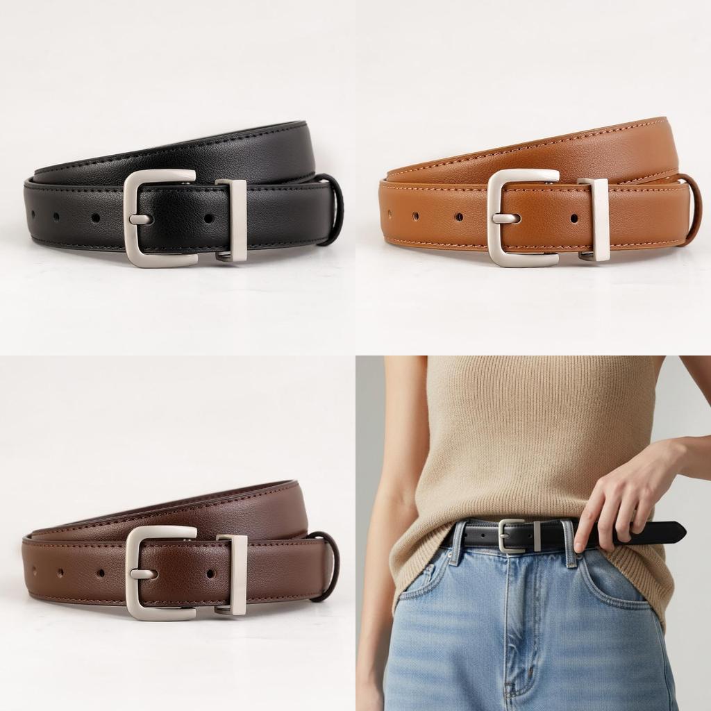 Ledergürtel für Damen mit klassischer Schnalle für Freizeit und Büro