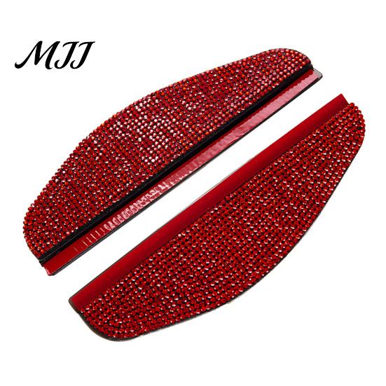 Bouclier de Miroir Imperméable Strass Visière de Pluie Latérale de Voiture Garde-Boue, Protecteur Anti-Éblouissement Rétroviseur Arrière Sourcils, Déflecteur Miroir à Arc Élargi pour SUV