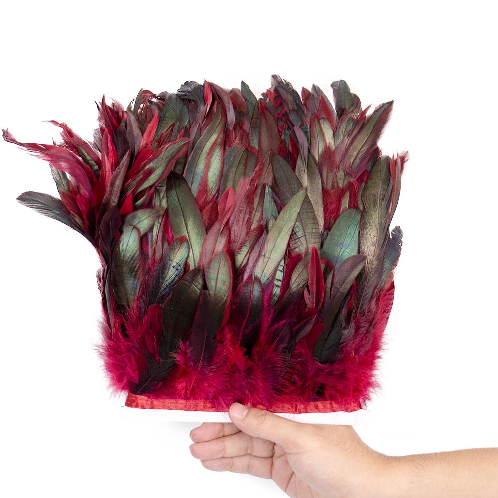 1M 2M 5M 10Meter Natural Rooster Feathers trim fringe 15-20cm Ribbon plumes For Craft ribbon fringe for skirt Party clothing