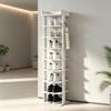 Shoe rack with 9 levels, storage for up to 9 pairs of shoes with top shelf and 2 hooks
