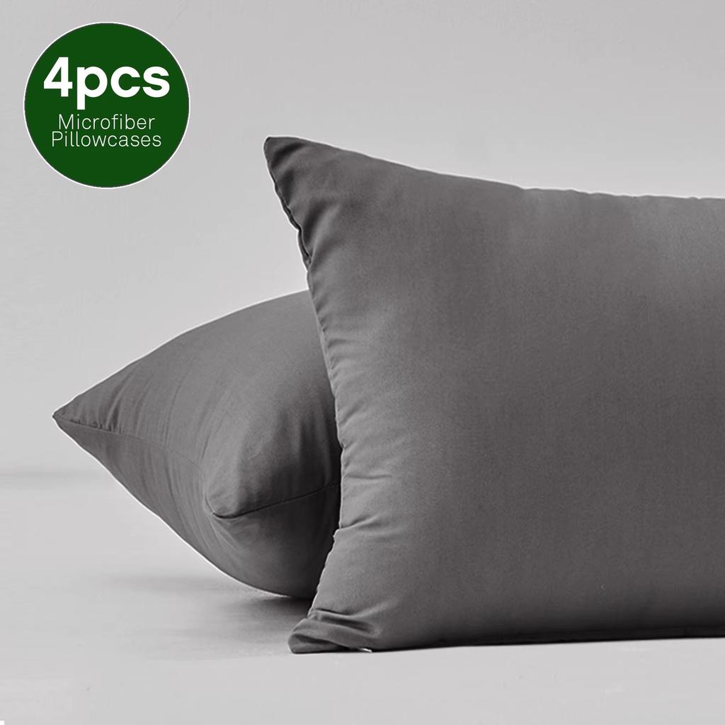 4 PCS Pillowcases Microfiber Pillowcases for Bedroom, Living Room Pillow Protector Cotton Pillowcases Bedroom Pocket