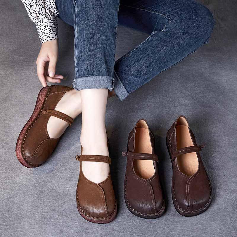 Fashion GKTINOO Women Loafers Spring Genuine Leather Comfort Flat Mother Shoes Slip-On Footwear Fashion Female Footwear Zapatos De Mujer