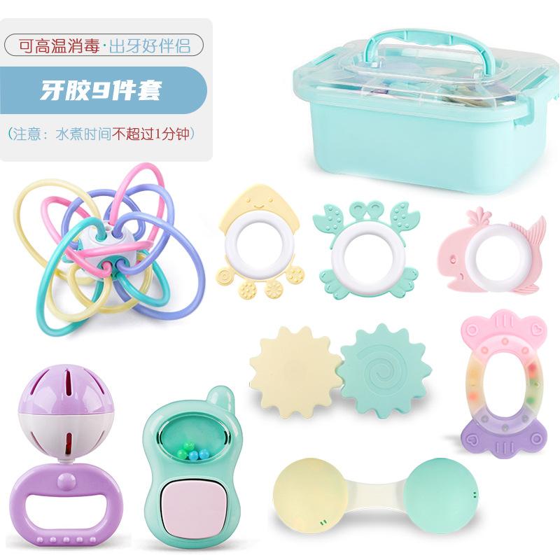 Baby Clutch Ball Rattle Fitness Soft Glue Hand Rattle, Fish Skewer Toothpaste Infant 0-1 Years Old Educational Toy