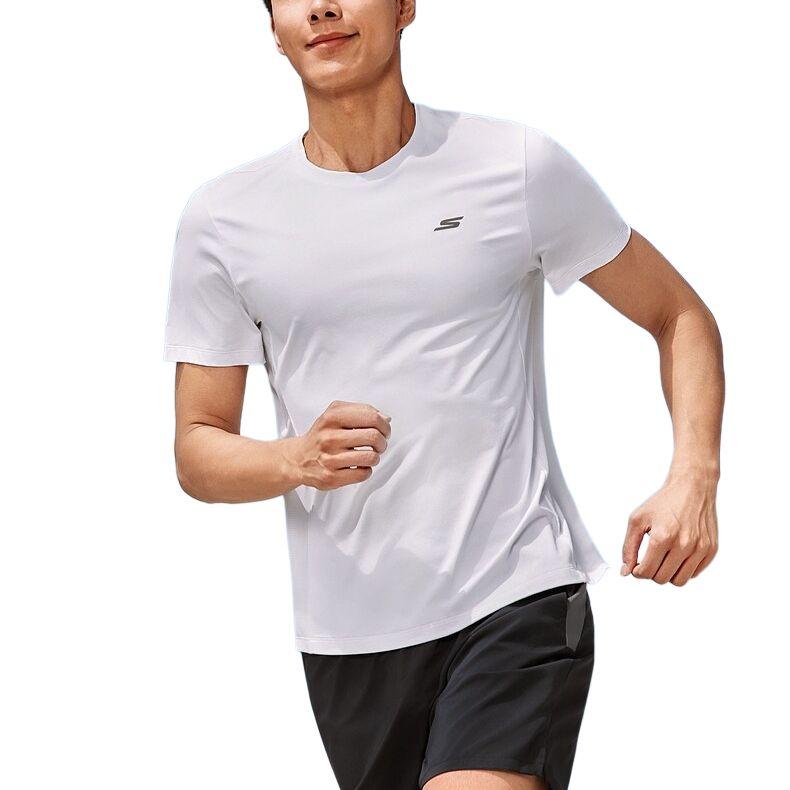 Skechers Comfortable Fashion Soft Skin-Friendly Short Sleeve T-Shirt Men Tops Bright-White P325M042-0019