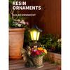 Resin Angel & Fairy Solar Garden Statue, Illuminated Flower Pot Ornament for Outdoor Yard Decor