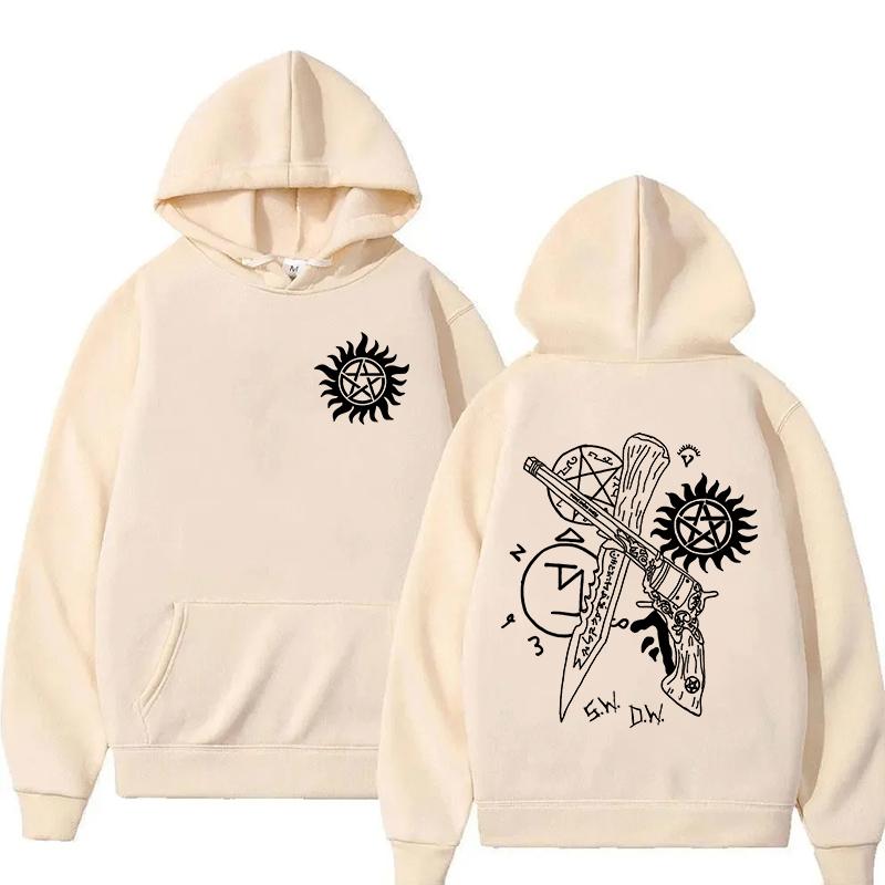New Supernatural Print Hoodies Women Men Causal Tops Unisex Harajuku Long Sleeve Sweatshirts Autumn and Winter Fleece Hoodie