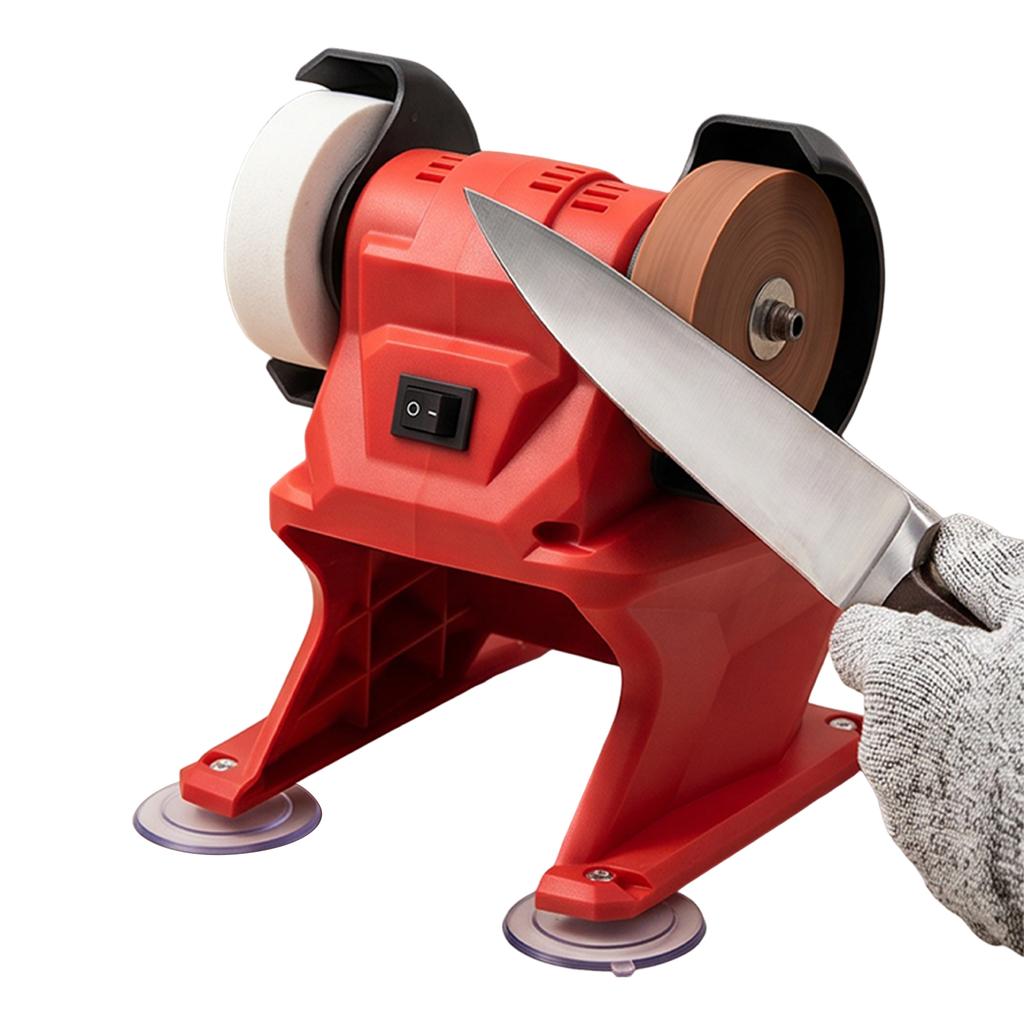 21V Cordless Electric Bench Grinder Multi-Functional Dual Wheel Grinding Machine for Sharpen Knives Drills Steel Rust Removal