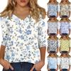 3/4 Length Sleeve Womens Tops Summer Trendy V-Neck Blouses Dressy Casual T-Shirt Summer Outfits Beach Vacation