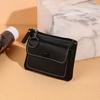 Casual Style Zip Wallet With A Keychain Solid Color Coin Purse Mini Card Holder Key Pouch And Wet Wipes For Cleaning