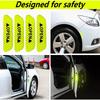 4Pcs/Set Car Sticker Door Safety Warning Reflective Stickers Reflective Strip Warning Luminous Universal Accessories
