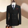 ROMON Men's Business Double-Breasted Suit Set