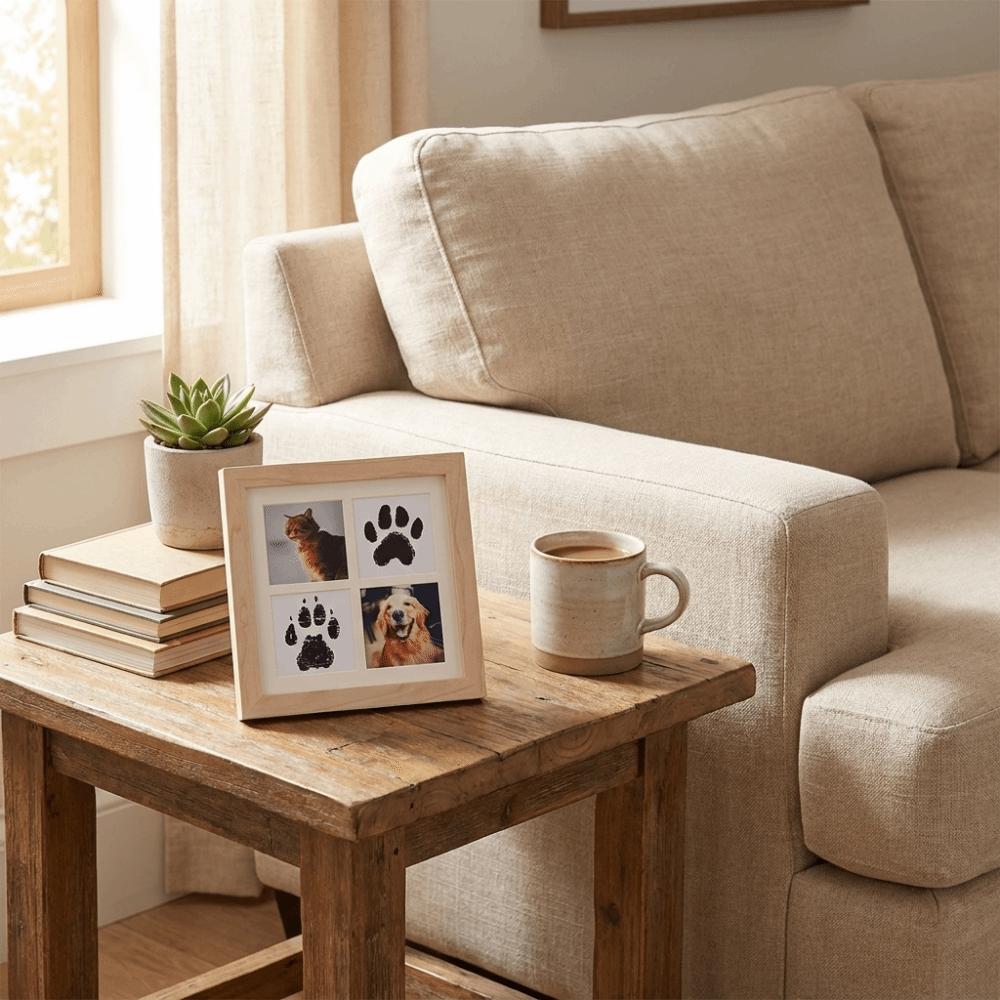 Inkless Paw Print Photo Frame Decorative Pet Footprint Keepsake Kit Pet Paw Print Kit Pet Memorial