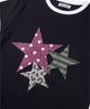 SAINTPAIN Sp Star Patchwork Crop Ringer T-Shirt Black