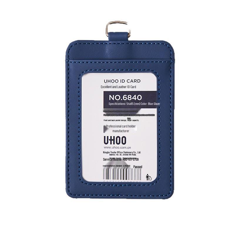 Color Printed Leather ID Card Holder with Lanyard