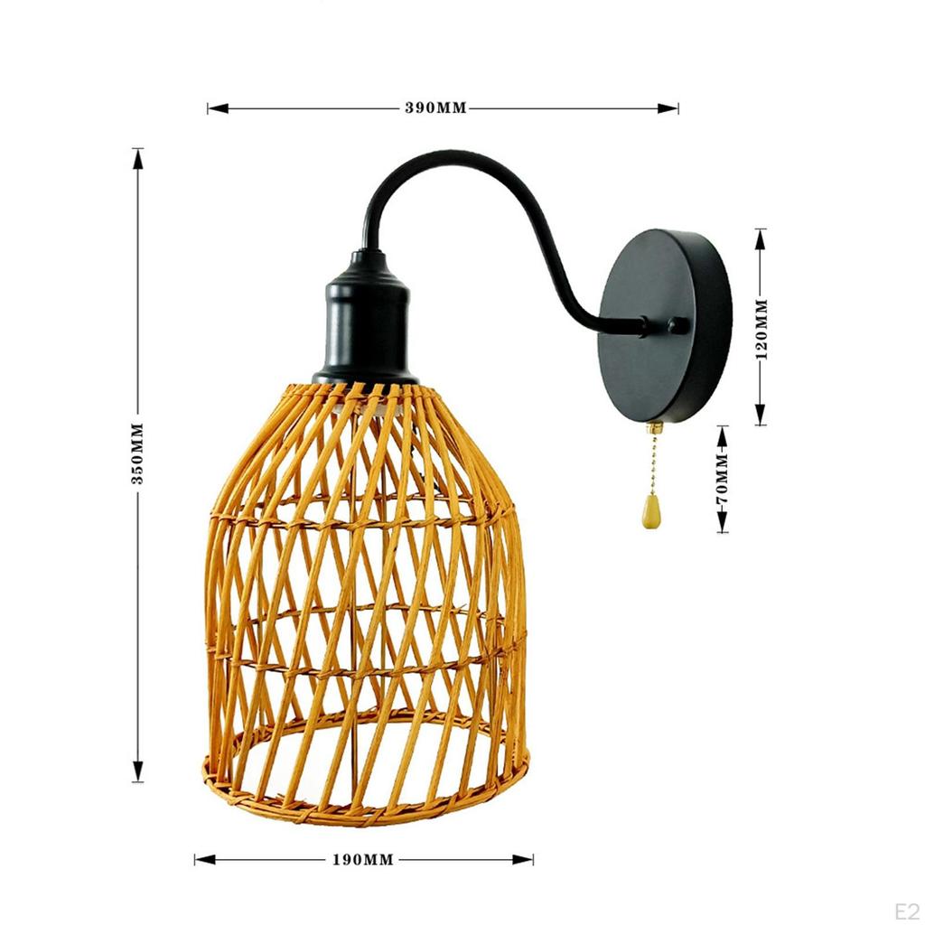 Wall Sconce Rattan Decoration Modern Interior Fixture Japanese Style for Stairs Corridor Hotel