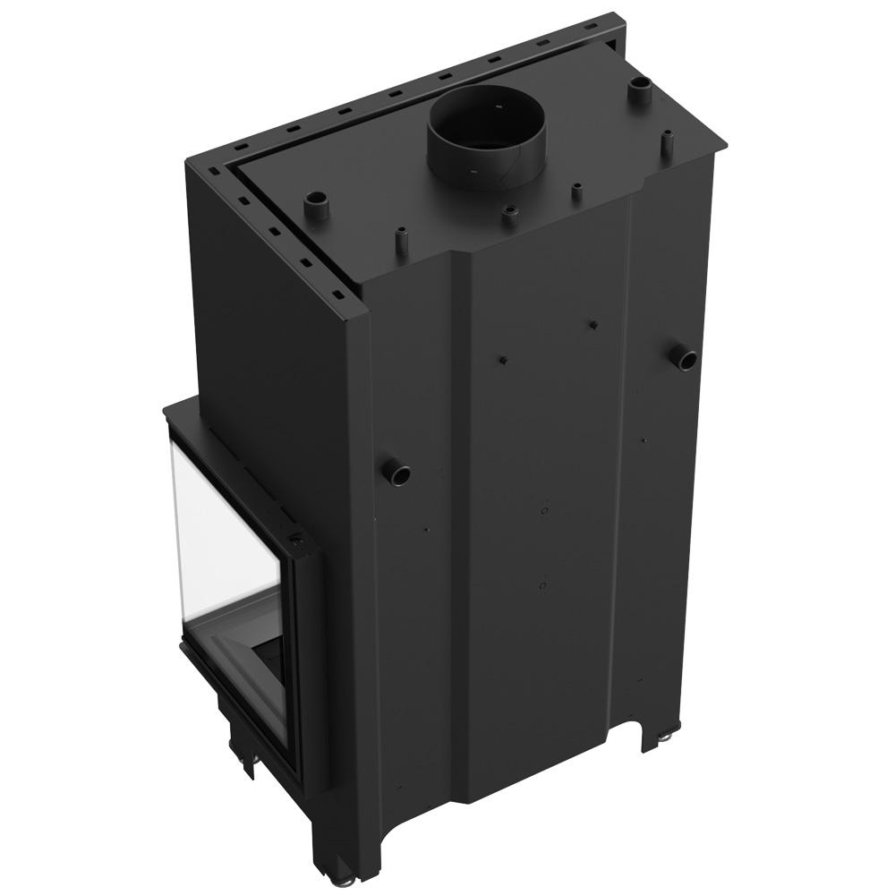 Water Heating Fireplace KRATKI MBA Right 17 kW Ø 200 Black Thermotec Lining