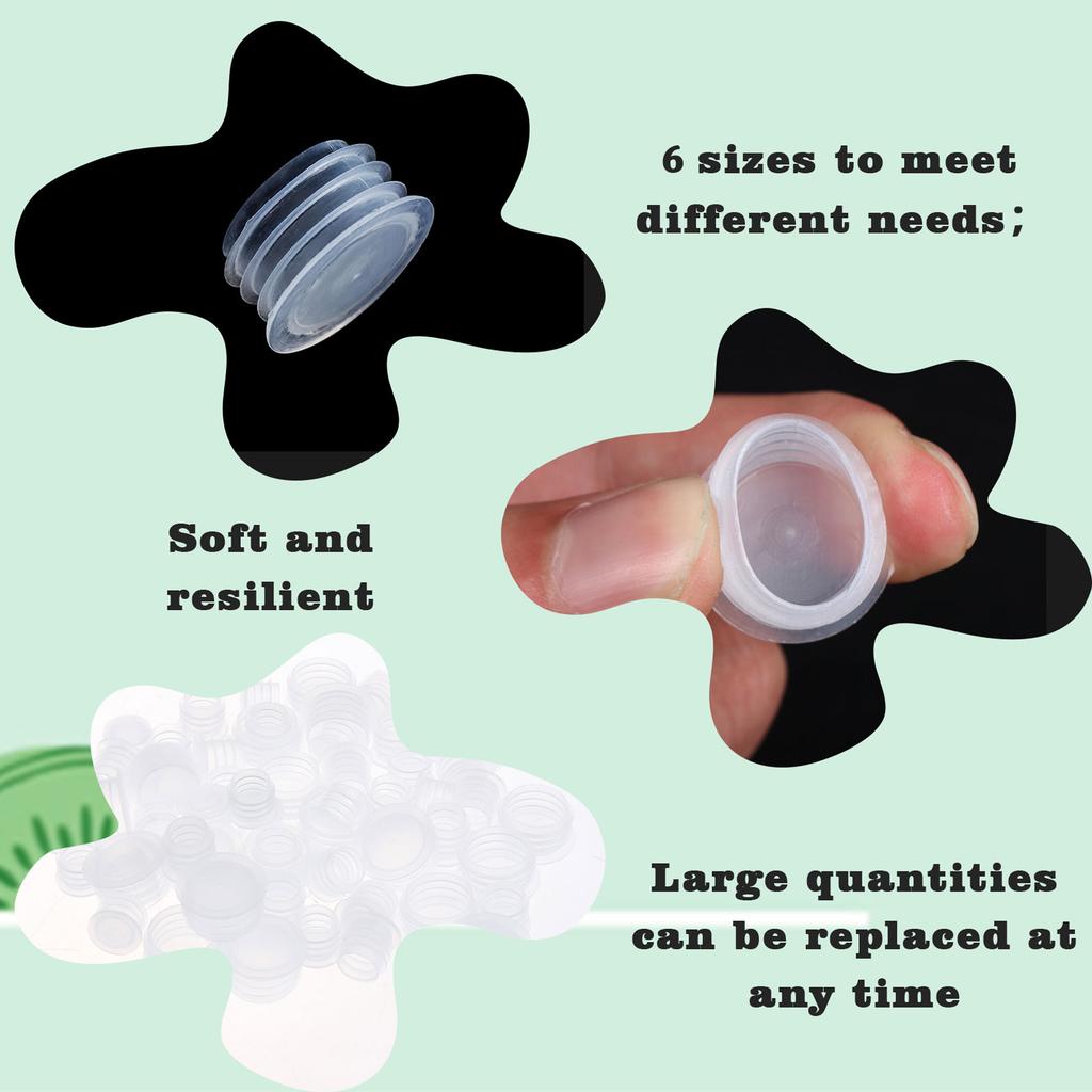 120 Pieces Salt And Pepper Shaker Stoppers 1/2 Inch, 9/16 Inch, 5/8 Inch, 11/16 Inch, 7/8 Inch And 7/16 Inch Plastic Salt Shaker