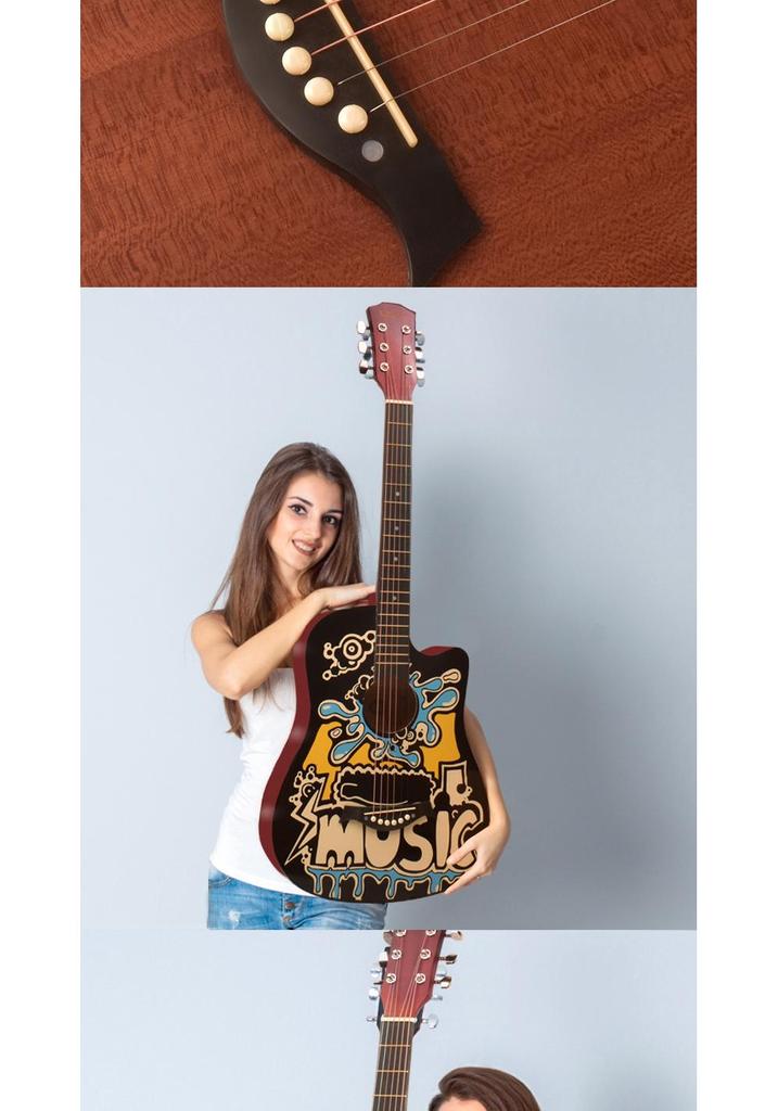 38/41-Inch Beginner Folk Guitar for Boys, Girls, and Students – Entry-Level Wooden Musical Instrument